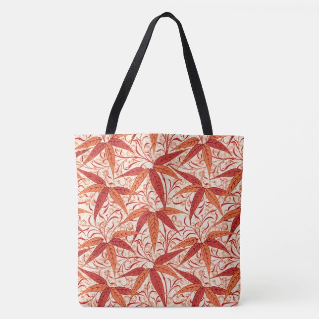 Bolsa Tote William Morris Bamboo Impressão, Mandarin Orange (Frente)