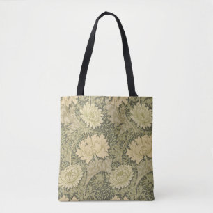 Bolsa Tote William Morris Chrysanthemum Sage Flower