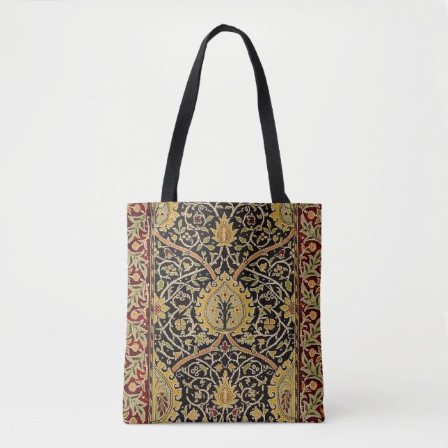 Bolsa Tote William Morris Classic Carpet Art Impressão Design (Frente)