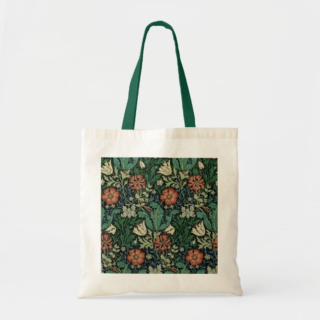 Bolsa Tote William Morris Compton Floral Art Nouveau Pattern (Frente)