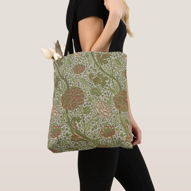 Bolsa Tote William Morris Cray Flor de Sage Floral Botânico (Close Up)