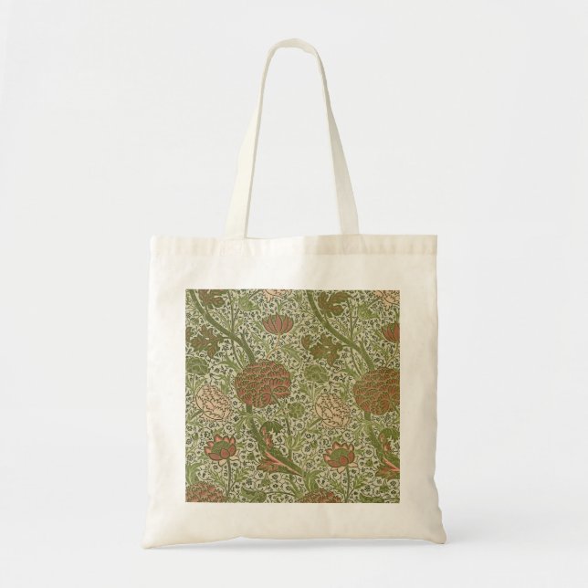 Bolsa Tote William Morris Cray Sage Flower Floral Botânica (Frente)
