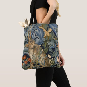 Bolsa Tote William Morris Forest Rabbit Floral Art Nouveau