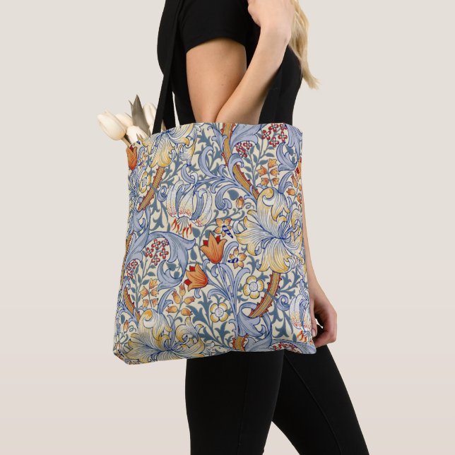 Bolsa Tote William Morris Gold Lily Victorian Wallpaper (Close Up)