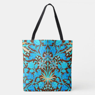 Bolsa Tote William Morris Hyacinth Impressão, Aqua e Brown
