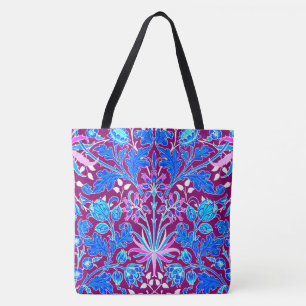 Bolsa Tote William Morris Hyacinth Impressão, Aqua e Purple