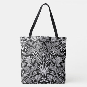 Bolsa Tote William Morris Hyacinth Impressão, Preto e Branco