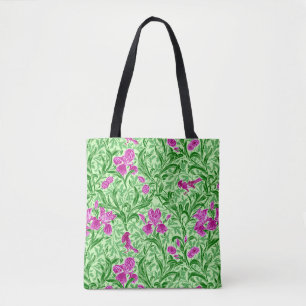 Bolsa Tote William Morris Irises, Green, Magenta e Orchid