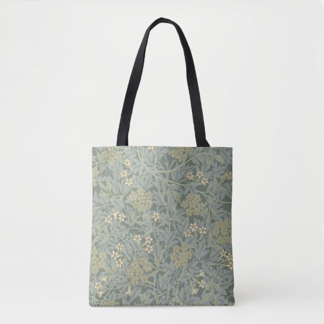 Bolsa Tote William Morris Jasmine Blue Botanic Art (Frente)