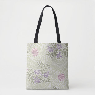 Bolsa Tote William Morris Lavanda e Larkspur Pattern Rosa