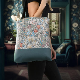 Bolsa Tote William Morris Lily Art Nouveau Floral Dois-Tom