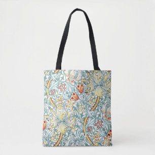 Bolsa Tote William Morris Ouro Lily Floral Patterno