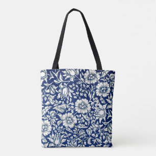 Bolsa Tote William Morris - Padrão floral Mallow Azul