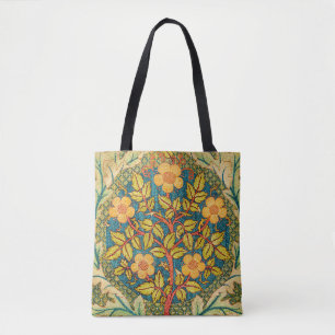 Bolsa Tote William Morris Rosa Wreath: Artes e Artesanatos Cl