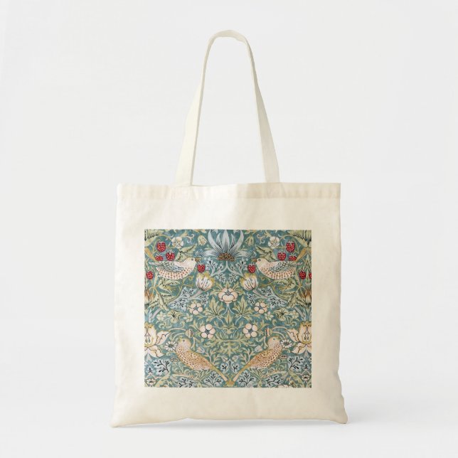 Bolsa Tote William Morris Strawberry Thief Light Design (Frente)