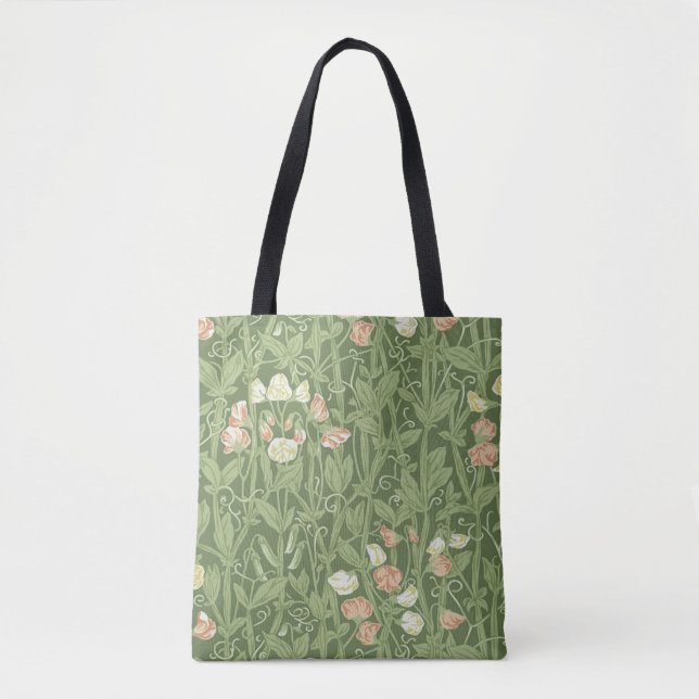 Bolsa Tote William Morris Sweet Pea Floral Design (Frente)