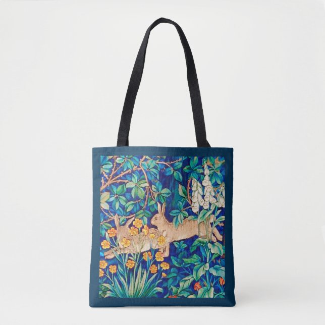 Bolsa Tote William Morris "Two Hares" - Rabbits selvagens Bol (Frente)