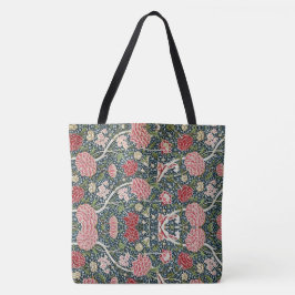 Bolsa Tote William Morris Vintage Floral Rosa Verde
