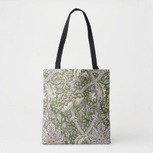 Bolsa Tote : William Morris Windrush Padrão Verde: Vintage