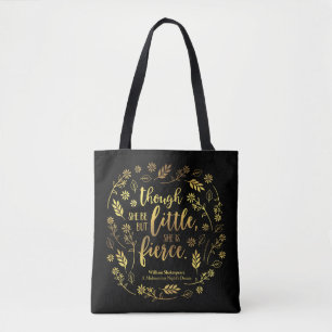 Bolsa Tote William Shakespeare pequeno mas feroz floral