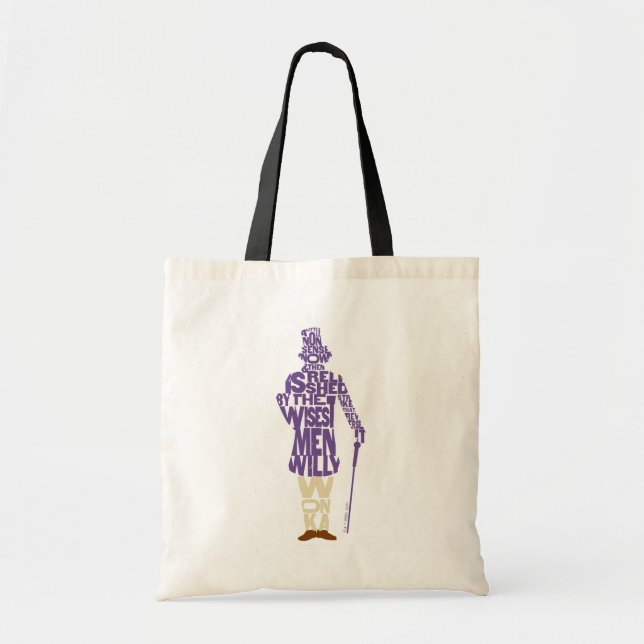 Bolsa Tote Willy Wonka Quote Silhouette (Frente)