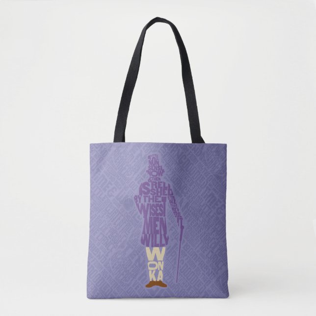 Bolsa Tote Willy Wonka Quote Silhouette (Frente)