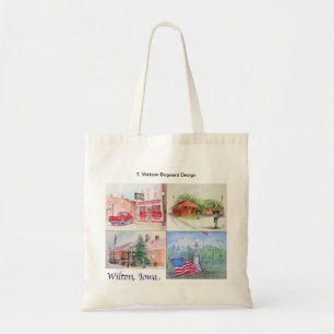 Bolsa Tote Wilton, colagem da aguarela de Iowa