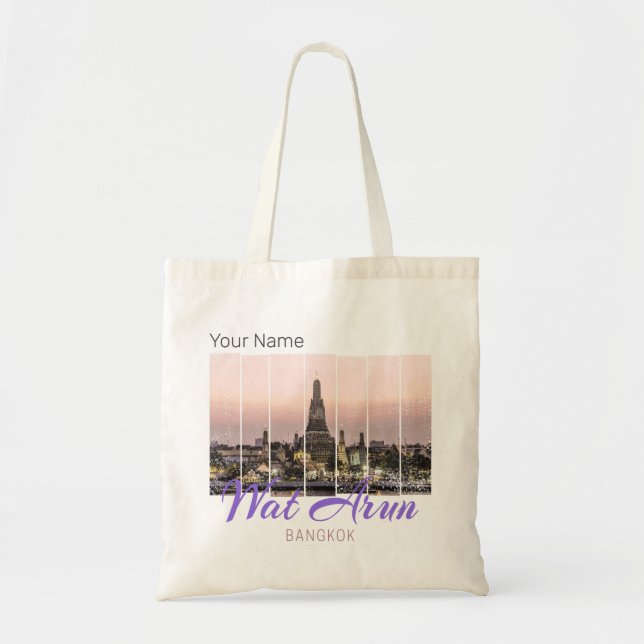 Bolsa Tote Win Arun Temple Bangkok Tailândia Sunset Souvenir (Frente)