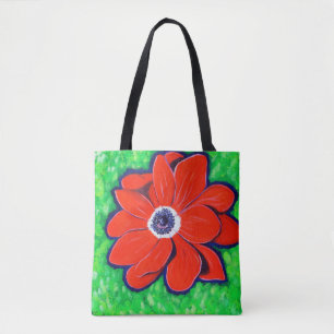 Bolsa Tote Windflower vermelho brilhante