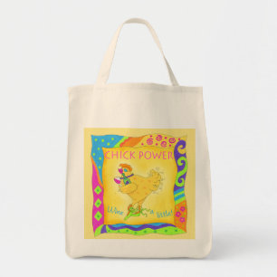 Bolsa Tote Wine a Little Chick Power Custom Yellow