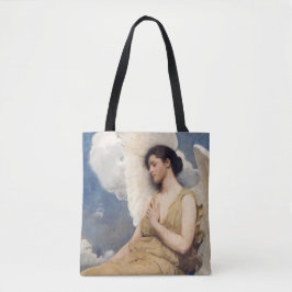 Bolsa Tote Winged angel figure sleeping dreaming on clouds