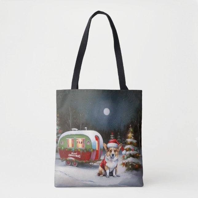 Bolsa Tote Winter Corgi Caravan Christmas Adventure (Frente)