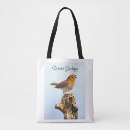 Bolsa Tote Winter Greetings. Robin singing 