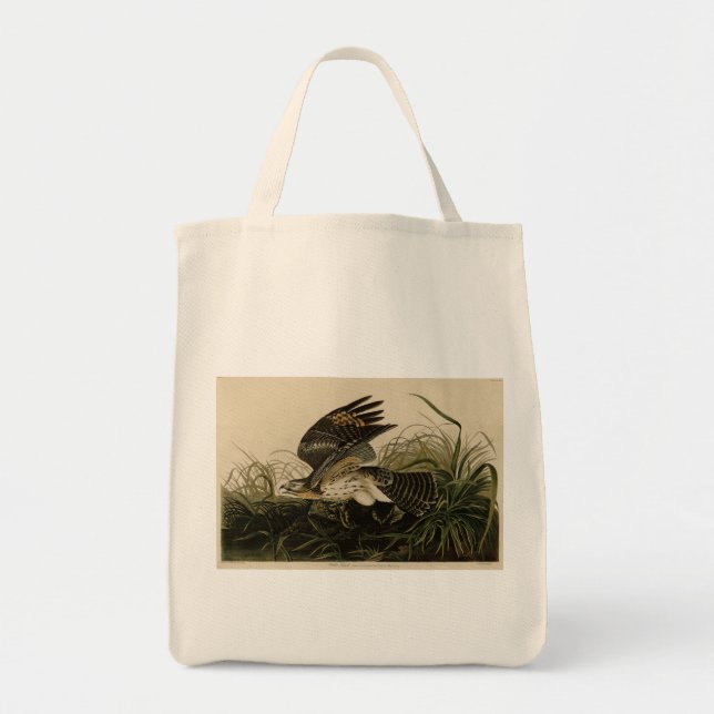 Bolsa Tote Winter Hawk, Pássaros da América de John James Aud (Frente)