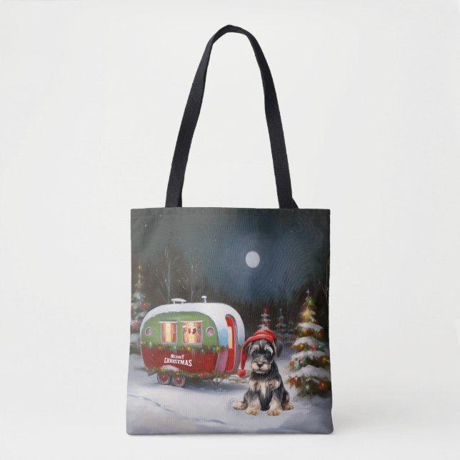 Bolsa Tote Winter Schnauzer Caravan Christmas Adventure (Frente)