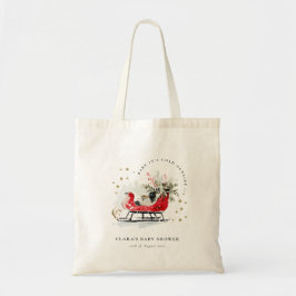 Bolsa Tote Winter Sleigh Its Cold Outside Neutral Baby Shower