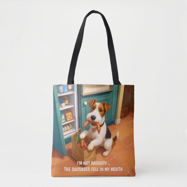 Bolsa Tote Wire Fox Terrier - I'm Not Naughty (Frente)