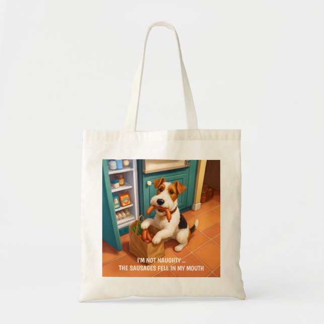 Bolsa Tote Wire Fox Terrier - I'm Not Naughty (Frente)