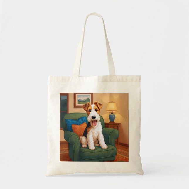 Bolsa Tote Wire Fox Terrier - This Seat's Taken (Frente)