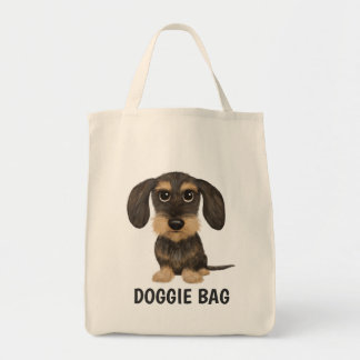 Bolsa Tote Wirehaired Dachshund | Cachorro de Cartoon Teckel