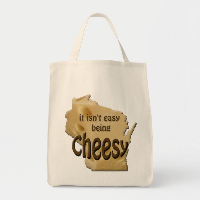 Bolsa Tote Wisconsin sendo Cheesehead (Frente)