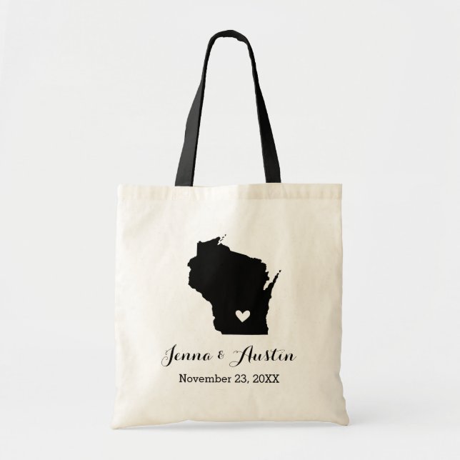 Bolsa Tote Wisconsin Wedding Welcome (Frente)