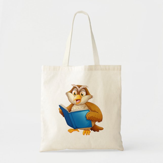 Bolsa Tote Wise Owl Reading Book (Frente)