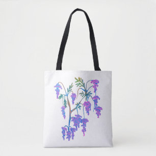 Bolsa Tote 'Wistéria Elegante' Floral Botânico Caído
