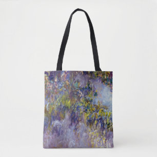 Bolsa Tote Wisteria (metade esquerda) por Claude Monet