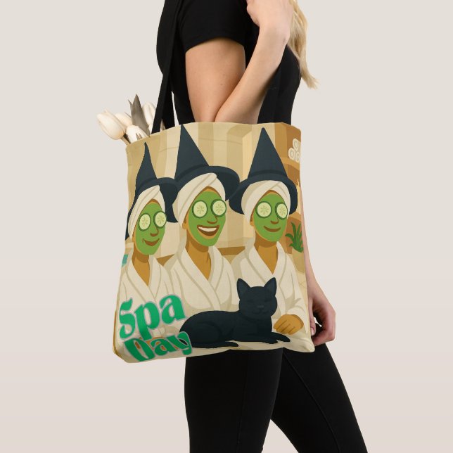 Bolsa Tote Witch Spa Day Funny Humor  (Close Up)