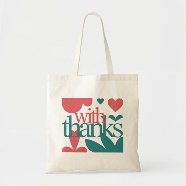Bolsa Tote With Thanks – Valentine's Day Gift (Frente)