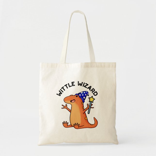 Bolsa Tote Wittle Wizard Funny Lizard Pun (Frente)