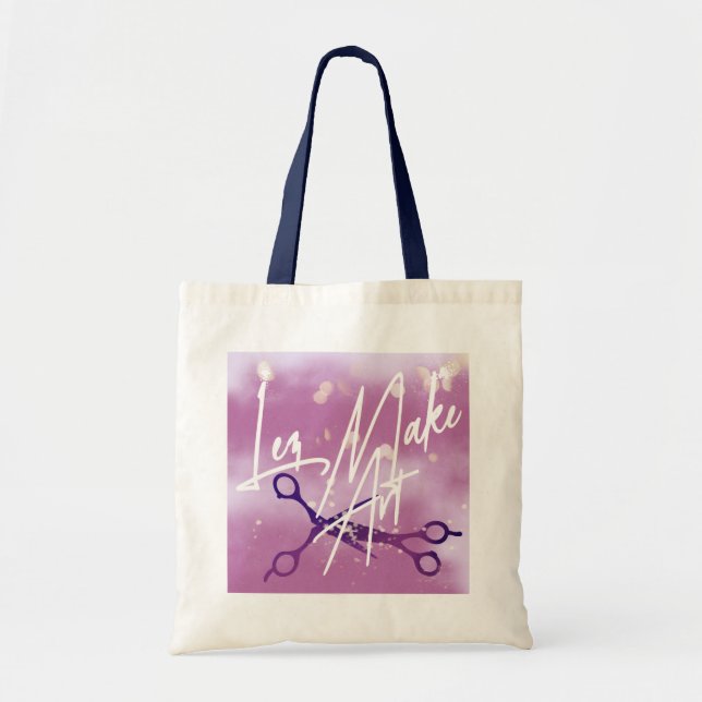 Bolsa Tote WLW Subtle Sapphic, MAKE ART, Lavender Scissors  (Frente)