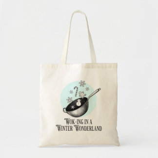 Bolsa Tote Wok Walking in a Winter Wonderland punny bag